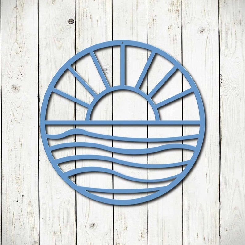 Waves Sunrise Metal Wall Art Metal Wall Decor Beach Wall Etsy