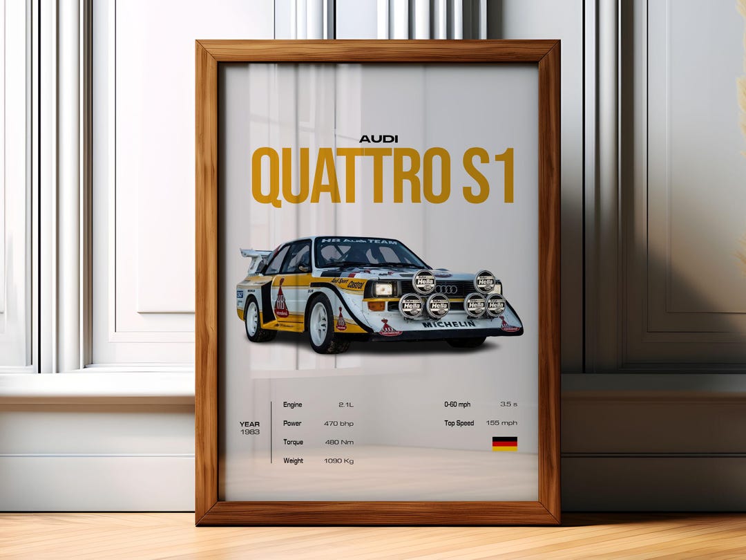Audi Quattro S1 Poster Audi Quattro S1 Car Art Car Enthusiast Wall Art ...
