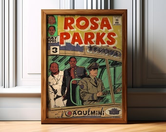 Outkast Comic Music Poster | Outkast Rosa Parks Comic Style Art | Hip Hop Music Wall Art