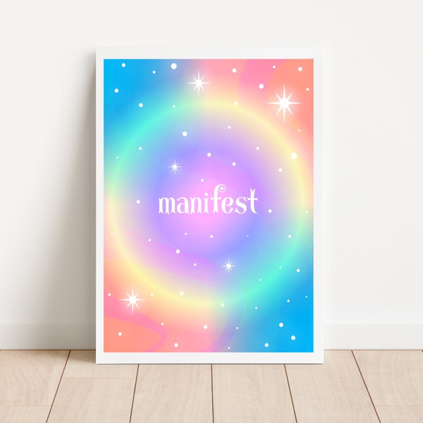 Manifest Printable Wall Art, Spiritual Art Print, Manifest Digital Poster, Spiritual Art, Spiritual Printable, INSTANT DIGITAL DOWNLOAD