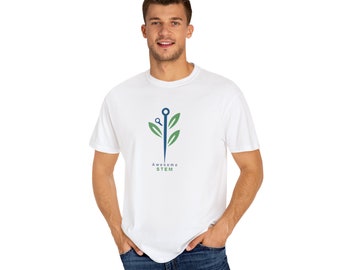 AwesomeSTEM, plant logo, Unisex Garment-Dyed T-shirt