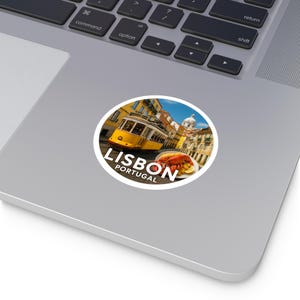 Lisbon, Portugal,  Souvenir Round Vinyl Stickers, Travel Décor, Gift for Travelers, Lisbon Portugal Stickers, Cityscape Art