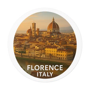 Florence, Italy Vinyl Stickers, Travel Deco, Italy Souvenir, Aesthetic Vinyl Decals, Gift for Travelers, Scrapbooking Supplies