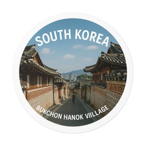 South Korea Travel Stickers: Bukchon Hanok Village Vinyl Decals