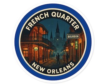Vintage 1950's Style New Orleans LA Bourbon Street Birthplace of