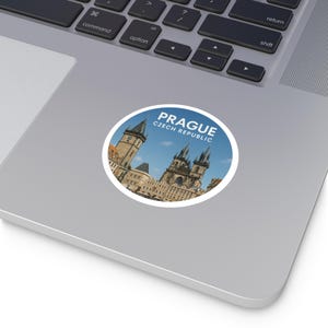 Prague City, Czech Republic, Round Vinyl Stickers | Travel Decor, Souvenir, Wall Art, Scrapbooking, Gift Idea