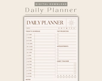 PRINTABLE Daily Productivity Planner | Organise Each Day & Increase Productivity | Work Stationary