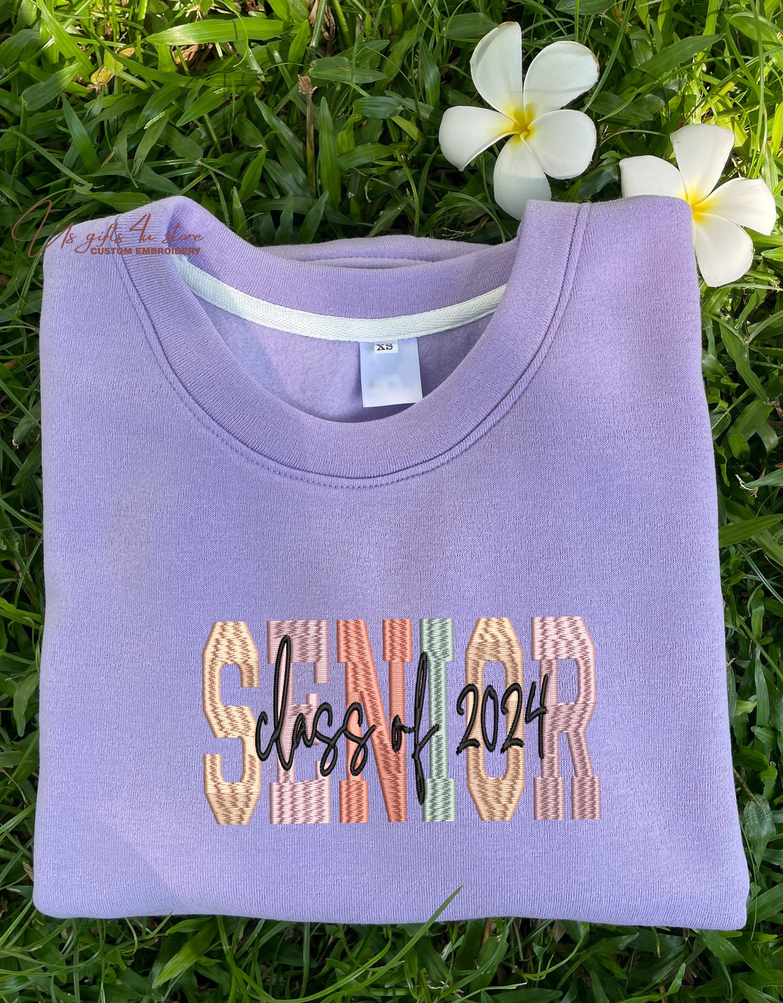 Embroidered Senior Class of 2024 Sweatshirt Custom Name Etsy