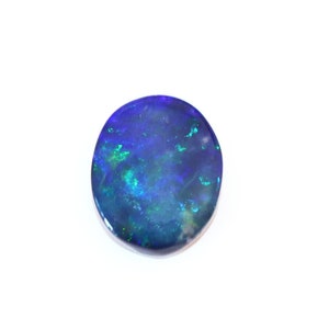 Blue Fire Australian Opal Oval Cabochon Loose Gemstone, 13.5x16.5mm, Doublets Australian Opal Oval Cabs, Opal For Jewelry Making Gemstone