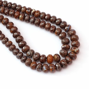 Natural Boulder Opal Faceted Rondelle Beads, 5 mm To 11.5 mm, Boulder Opal Beads, Opal Jewelry Making Gemstone Beads, 8 Inch/ 16 Inch Strand