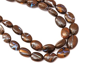 Natural Boulder Opal Tumble Bead Bracelet: Jewelry Making Gemstone, 8 Inch