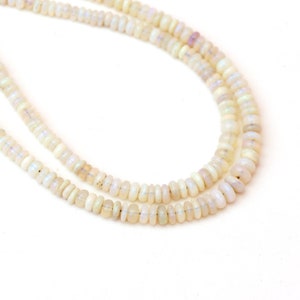 Natural Australian Opal Smooth Rondelle Beads, 3.5 mm To 5.5 mm, Australian Opal Jewelry Making Gemstone Beads, 16 Inches Full Strand