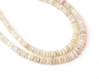 Natural Australian Opal Rondelle Beads: Jewelry Making Gemstone Strand