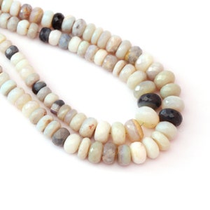 Australian Opal Faceted Rondelle Beads: Gemstone Jewelry Making, 8/16 Inch Strand