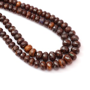 Boulder Matirx Opal Faceted Rondelle Beads, 6 mm to 11 mm, Boulder Opal, Opal Handmade Jewelry Making Gemstone Beads, 8 Inch / 16 Inch