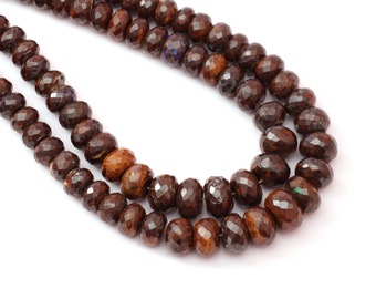 Faceted Boulder Opal Rondelle Beads: Natural Gemstone Jewelry Making (6-11 mm)