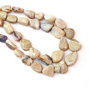 Australian Opal Smooth Tumble Beads, 7x12 mm To 13x20 mm, Australian Opal Uneven Shape Jewelry Making Gemstone Beads, 8 Inch/ 16 inch Strand