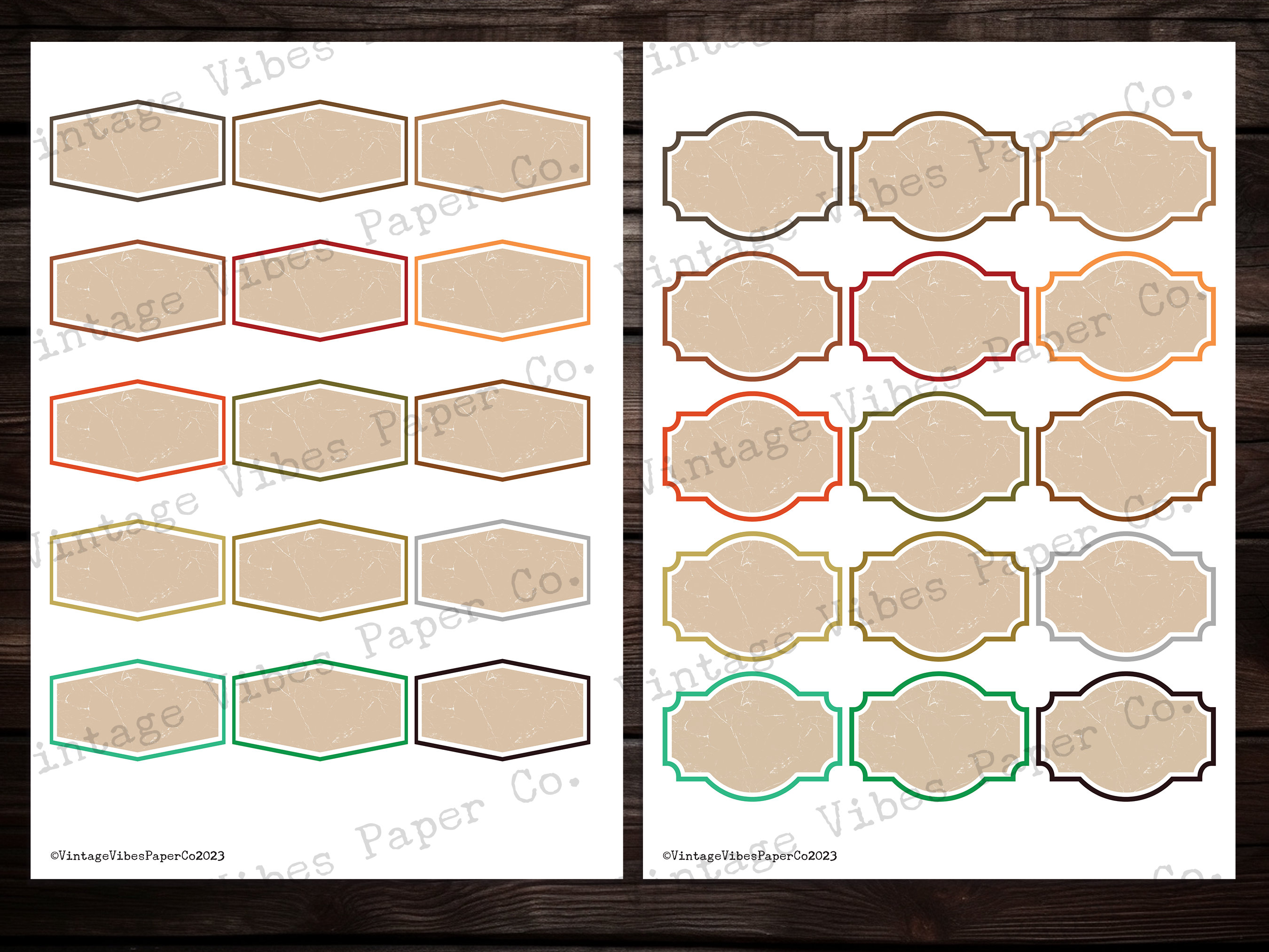 Junk Journal Labels Blank, Vintage Style Plain Junk Journal Labels, 12 ...
