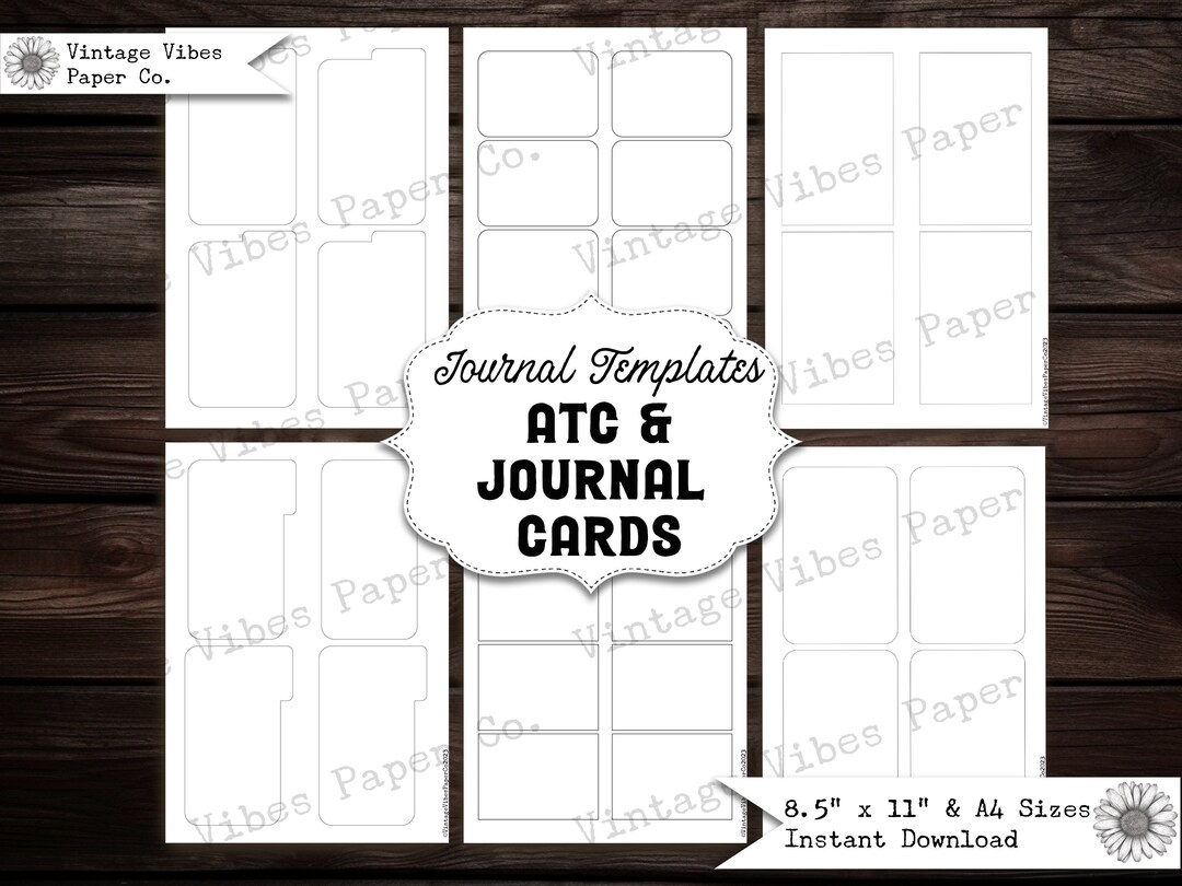 Junk Journal Printable ATC and Journal Card Templates, Print on Your ...