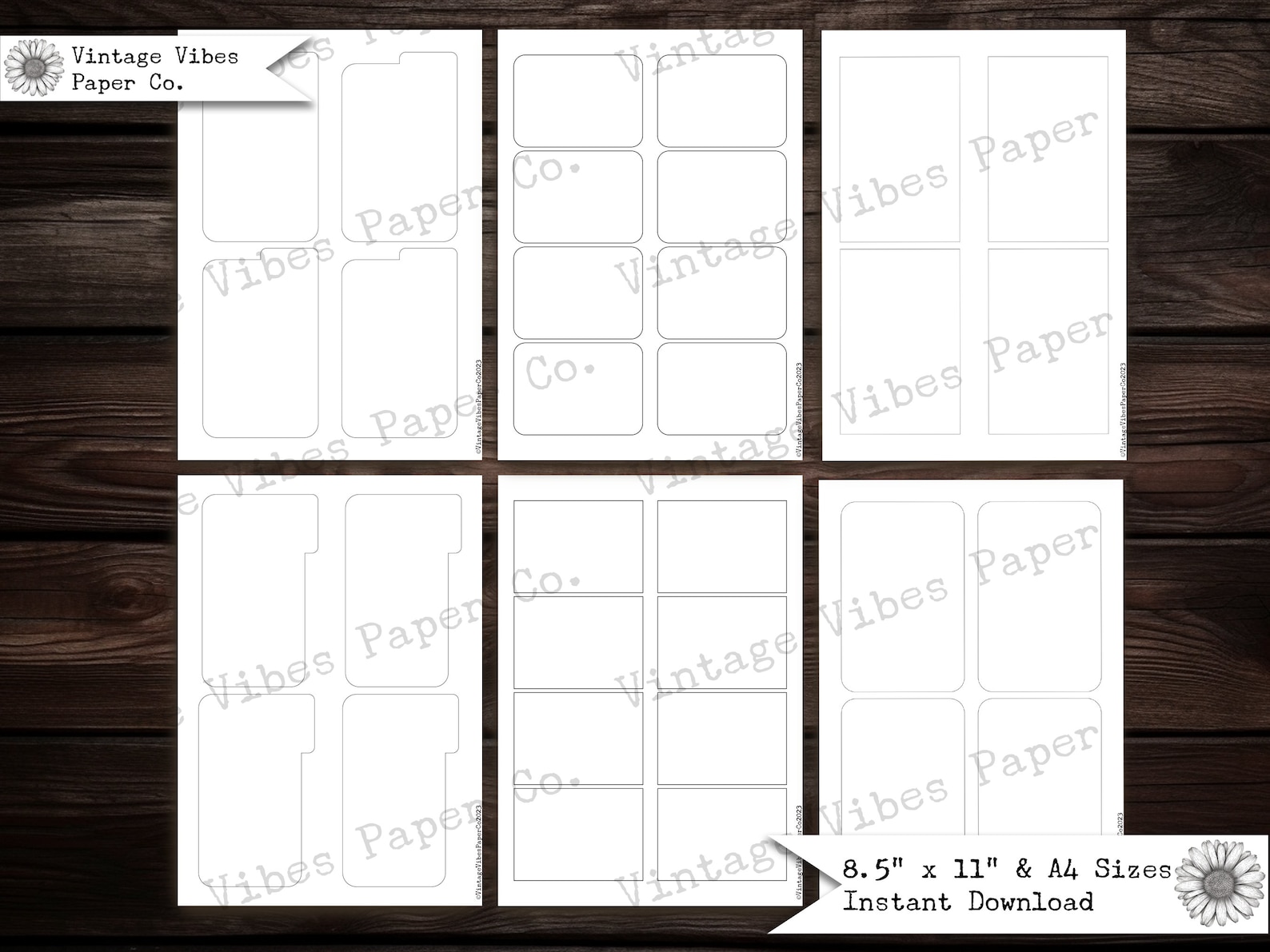 Junk Journal Printable ATC and Journal Card Templates, Print on Your ...
