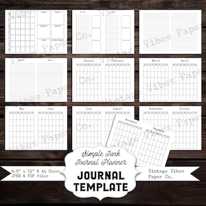 Afdrukbare ongewenste dagboeken Journaalplanner invoegsjablonen, afdrukken op je eigen papier, digitale kit direct downloaden, afdrukbare ongewenste dagboek-pdf