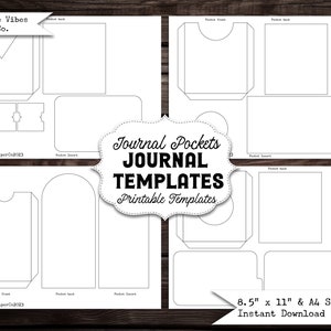 Junk Journal druckbare Journal Taschen & Einlegevorlagen, drucken Sie auf Ihre eigenen Papiere, digitale Kit sofort-Download, druckbare Junk Journal