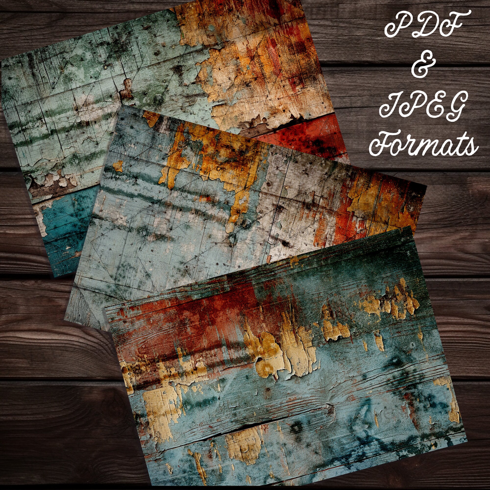 Junk Journal Printable Papers Grunge Peeled Paint, Distress Mixed Media ...