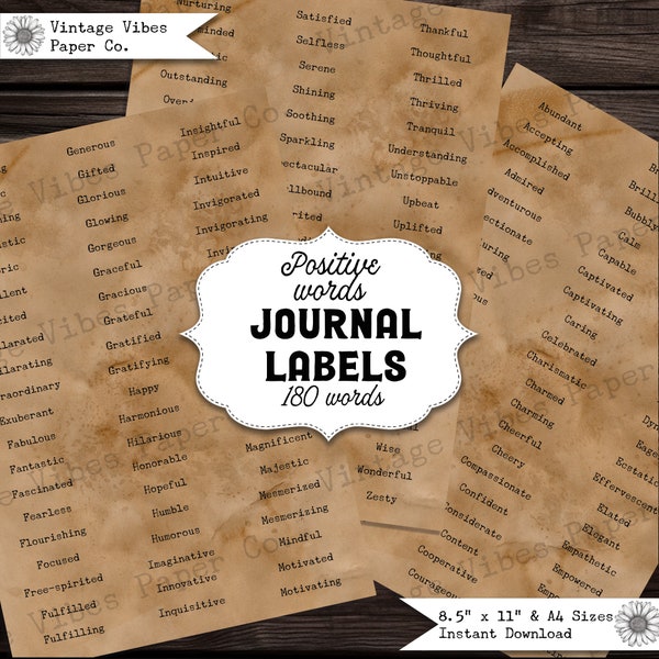 Printable Words Digital Junk Journal - Etsy
