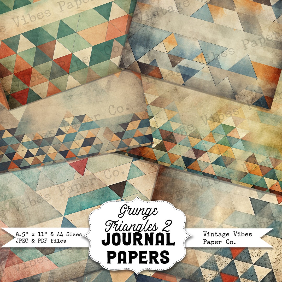 Grunge Tringles Junk Journal Digital Paper Pack, Instant Download ...