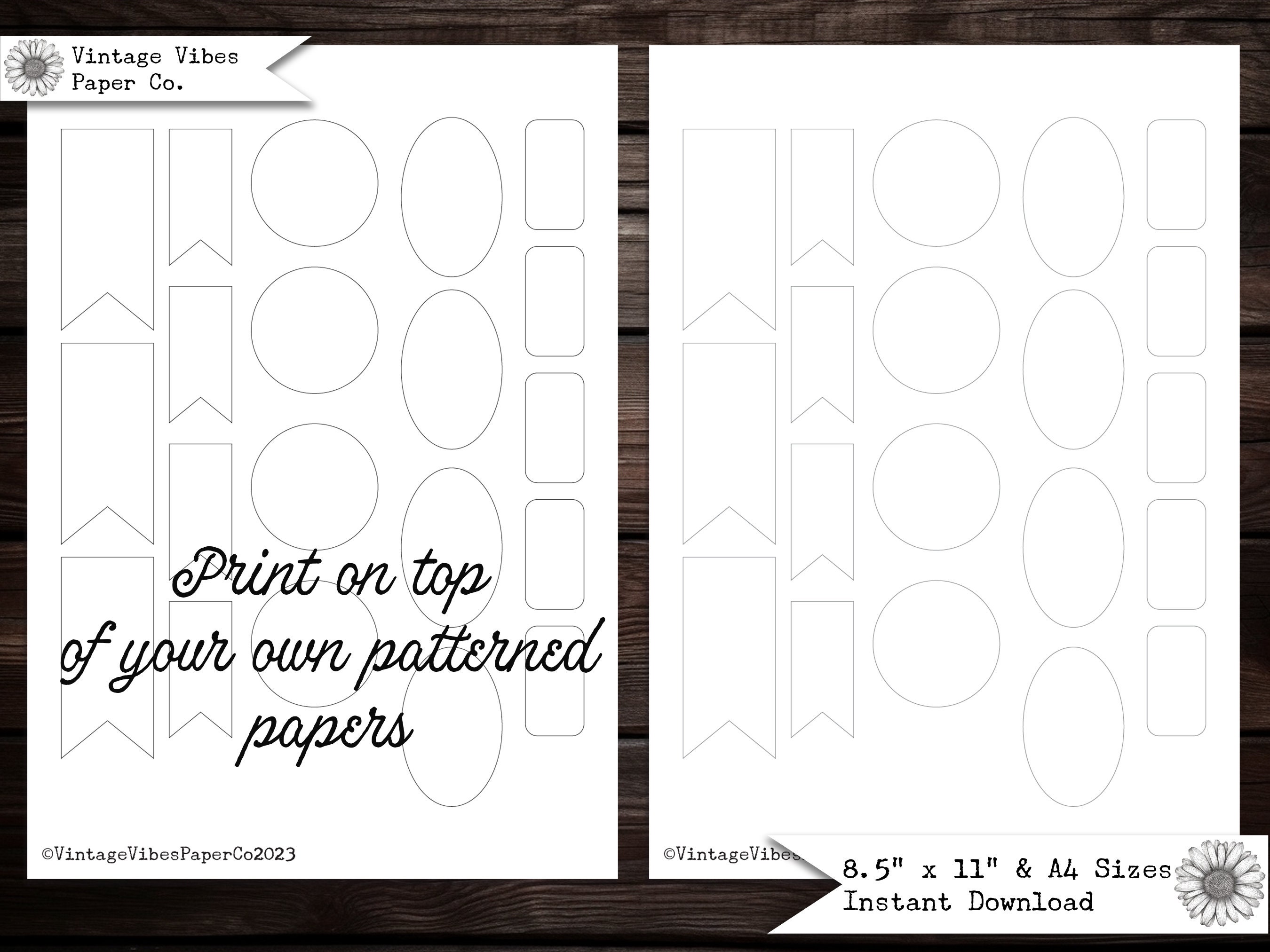 Junk Journal Printable Tabs & Labels Templates, Print on Your Own ...