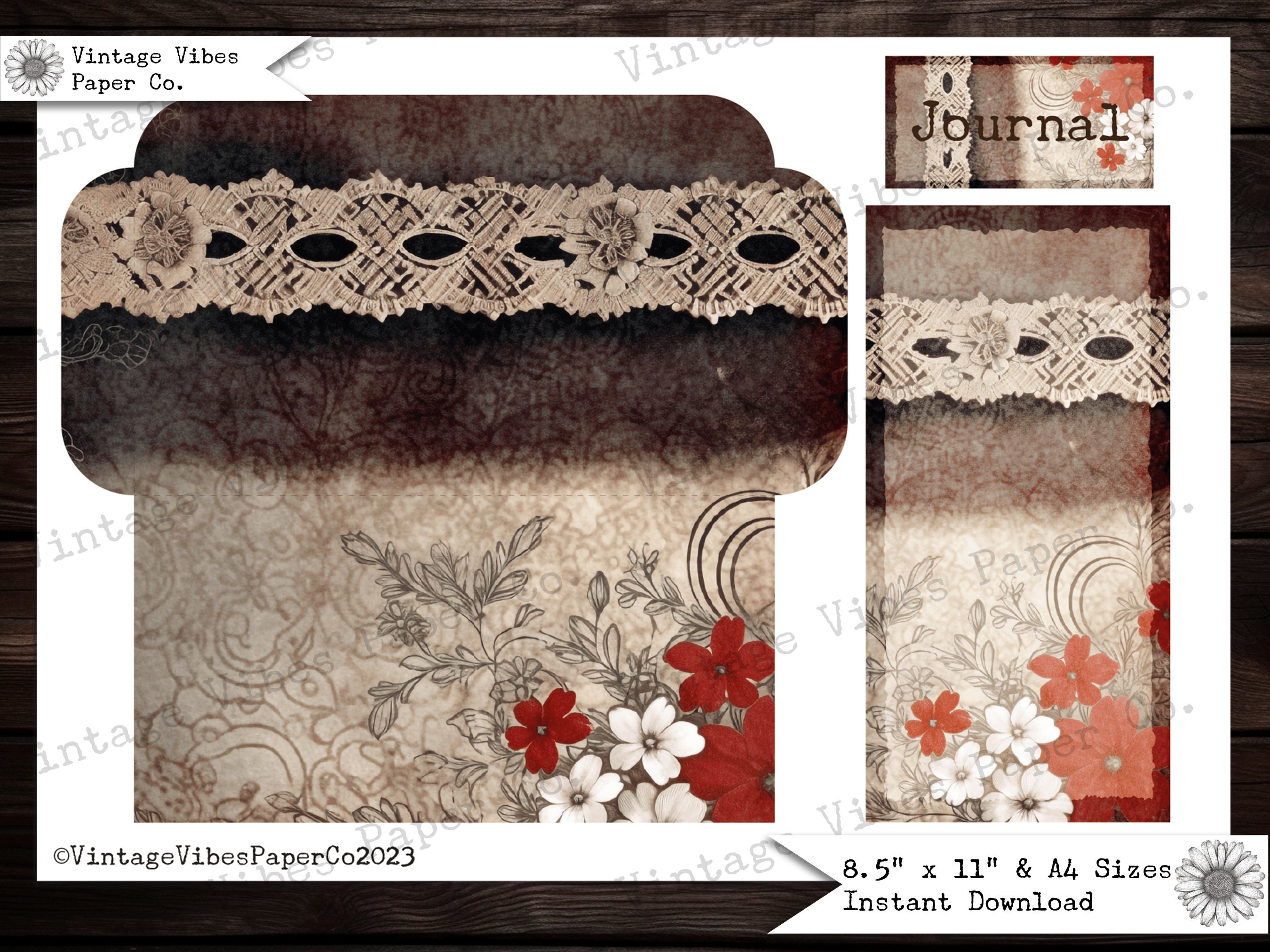 Grunge Lace Envelopes, Junk Journal Ephemera Envelopes, Inserts for ...