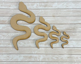 Mdf snake shapes, mixed media wooden craft shapes to paint, gothic serpent junk journal embellishment, craft blank 4 sizes, unfinished wood