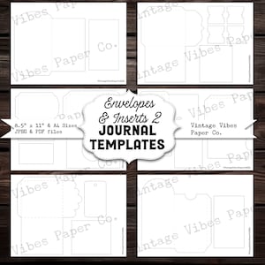 Diário de lixo para impressão Envelopes de diário e modelos de inserção, imprima em seus próprios papéis, kit digital para download instantâneo, diário de lixo para impressão
