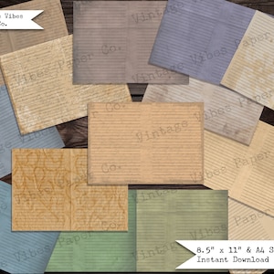 Pagine di scrittura di diario vuote, carta di giornale spazzatura a righe, carte digitali a righe vuote quattro diari, carta a righe colorate antiche con scrittura semplice