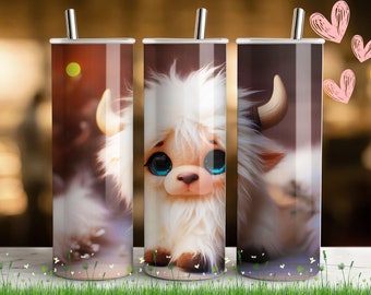 20oz Tumbler Wrap design,  Baby Bull/Cow  Tumbler Wrap, digital download, Sublimation Tumbler Design Download