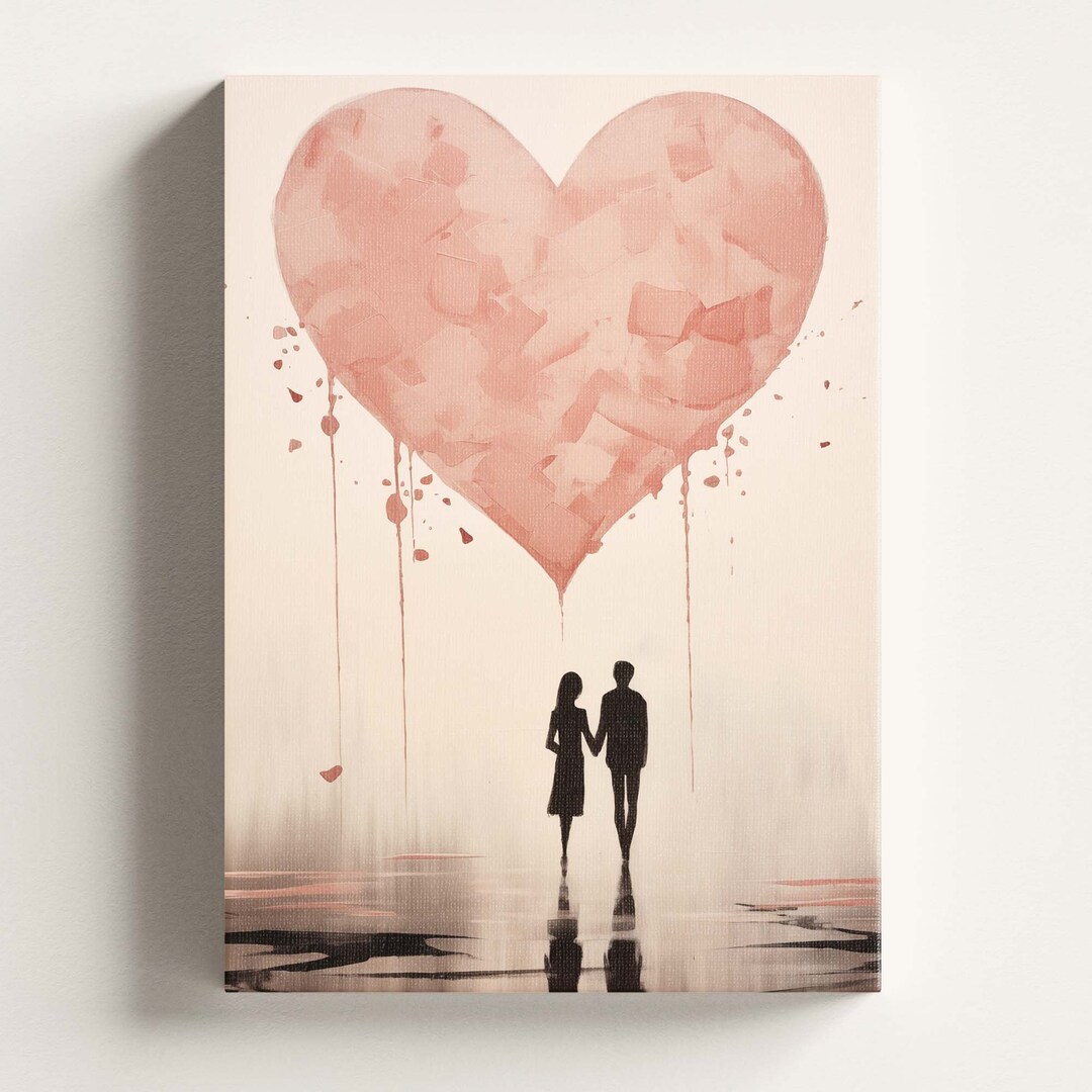 Valentines Day Red Pink Heart Print Poster Canvas, Valentine's Day ...