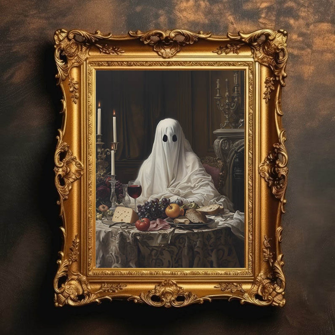 Ghost on the Banquet Table Canvas, Poster, Dark Academia Decor ...