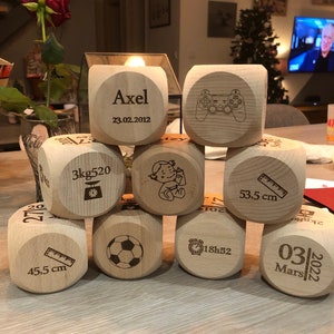 Personalized wooden cube