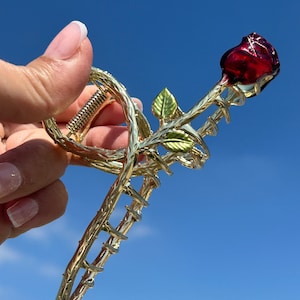 Inspired Bella Claw Clip for her, Park accessories, Princess  hair accessory for her, enchanted Rose claw clip for her