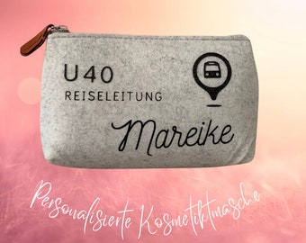 Personalisierte Kosmetiktasche | Filz Tasche personalisiert | Federmäppchen | Geschenk |