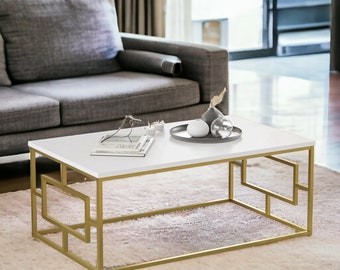 Handmade Metal and Wooden Table, Minimalist Coffee Table, Steel End Table, Living Room Furniture