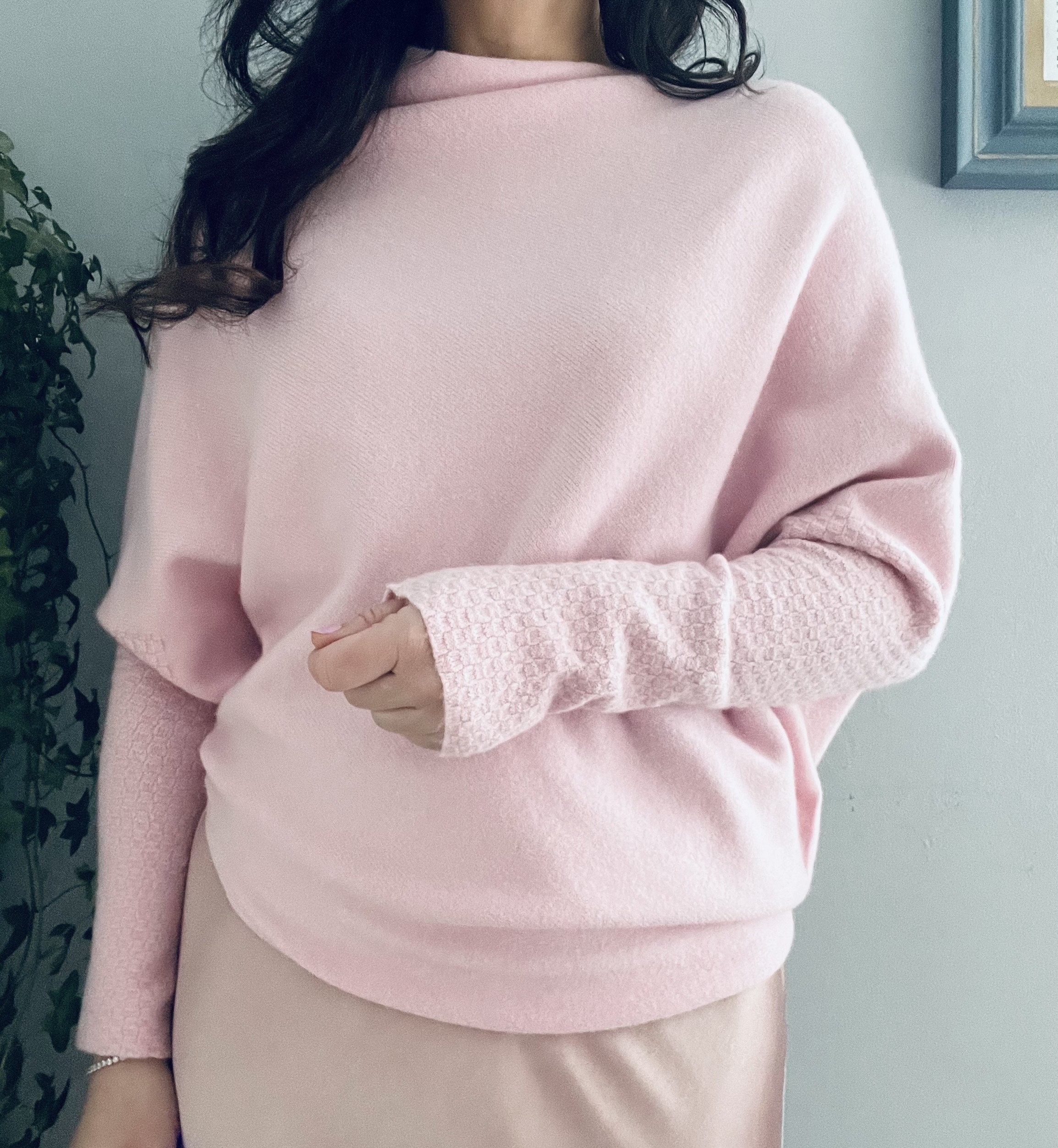 Soft pink shop sweaters