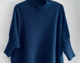 Funnel Neck Soft Knit Jumper Pullover. One size.