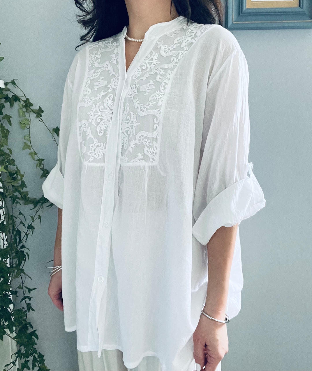 ladies-cotton-button-shirt-blouse-summer-lightweight-cotton-top-made