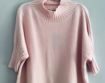 Funnel Neck Soft Knit Jumper Pullover. One size.