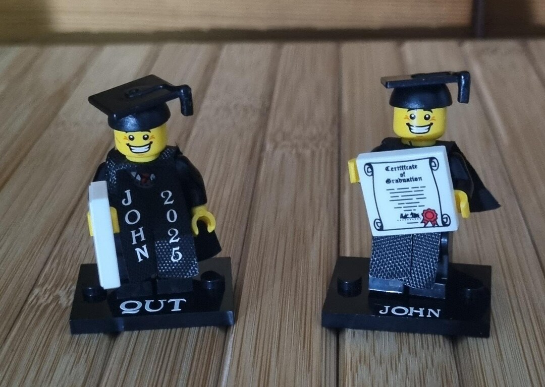 Lego Graduation Lego Like Graduation Mini Figurine Approx. 4cm Tall - Personalised - Etsy