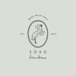 Stork Logo | Boho, Artsy, Hygge, Cozy, Warm, Natural, Organic, Floral, Drawing, Baby, Newborn, Infant, Toddler, Child, Kid, Birth, Maternity