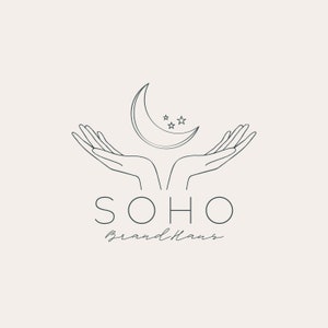 Moon, Stars, & Hands Logo Branding Bundle | Personalized, Modern, Trendy, Stylish, Boho, Boutique, Spells, Occult, Tarot, Magic, Mystical