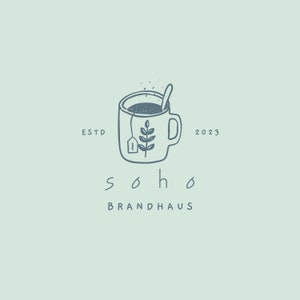 Teacup Logo Branding Bundle | Personalized, Modern, Trendy, Boho, Chic, Stylish, Boutique, Aesthetic, Tea, Cafe, Tea Company, Tea Shop, Cozy
