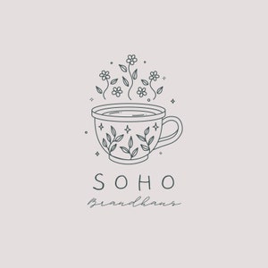 Teacup Logo Branding Bundle | Personalized, Modern, Trendy, Boho, Chic, Stylish, Boutique, Aesthetic, Tea, Cafe, Tea Company, Tea Shop, Cozy